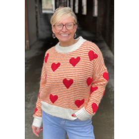 Pull rayé Coeurs