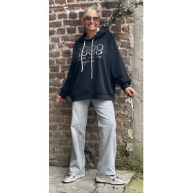 Jeans gris dégradé strass