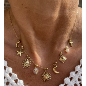 Collier chaîne breloques...