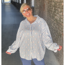 Chemisier gaufré Fleurs